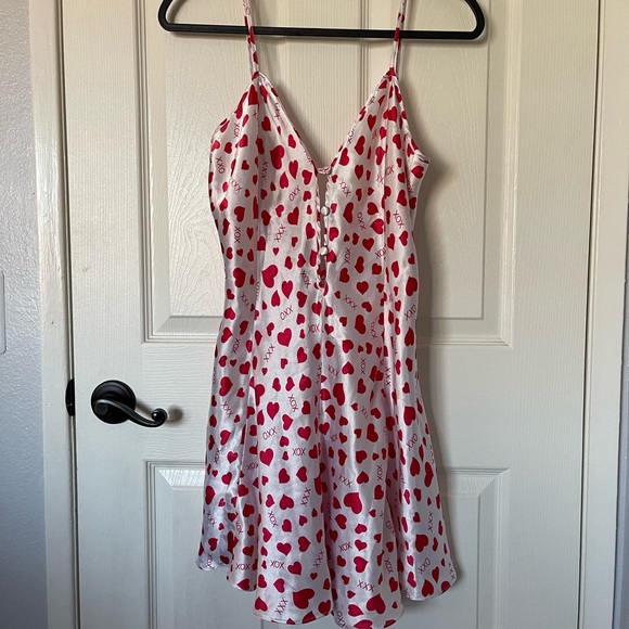 LA Intimates Vintage Y2K red hearts fairy slip dress - Picture 1 of 4